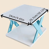 1 estante plegable para zapatos que ahorra espacio con diseño de doble fila para autocaravanas, baños y dormitorios - Plástico de PVC azul duradero, caja de almacenamiento compacta y portátil, organizador de almacenamiento de zapatos