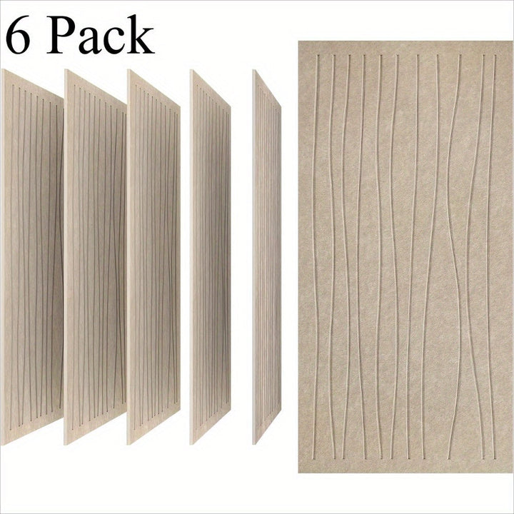 6-Pack Paneles Acústicos SEG DIRECT de Alta Resistencia - Reducción de Ruido y Control de Ecos con Costuras Verticales, Beige, para Cine en Casa, Estudio, Cabina de Grabación - Paredes Profesionales para Tratamiento de Audio, Superficie Texturizada, Dise