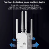 Amplificador de señal Wi-Fi de EE. UU., cobertura superancha, 1200 Mbps, doble banda 2,4 y 5 GHz, extiende hasta 8500 pies cuadrados, Wi-Fi de alta penetración, conecta hasta 35 dispositivos, configuración fácil de un solo clic, 4 antenas omnidireccional