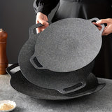 Plato de Parrilla Antiadherente de Hierro Fundido - Utensilios de Cocina Portátiles para Camping y Picnics, Sartén Multiusos con Diseño Elegante, Fácil Limpieza y Distribución Uniforme del Calor, Accesorios para Parrillas Exteriores, Equipo de Cocina Com