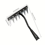 1 Herramienta Multifuncional de Alta Resistencia - Rastrillo de Hierro, Acero al Carbono Anticorrosivo. Ideal para Deshierbe/Reconversión de Tierras/Suelos Sueltos, Cultivación Fácil y Rápida a 5-6 cm de Profundidad