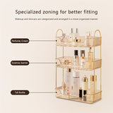 1 Pieza, Organizador De Baño De Varios Niveles, Estante De Almacenamiento De Plástico De Estilo Nórdico Para Cosméticos, Lujoso Estante Para Dormitorio, Soporte Para Perfumes Y Maquillaje En La Mesa De Tocador, Elegante Acabado Dorado