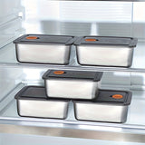 5pcs o 10pcs Cajas Bento de Acero Inoxidable con Tapas - Contenedores de Almacenamiento de Alimentos Profundos y a Prueba de Fugas para la Escuela, Oficina, Camping y Picnics - Apto para Horno, Forma Cuadrada, Lavado a Mano Recomendado