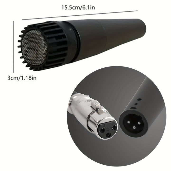 [Micrófono TAVOSOP SM57] Micrófono dinámico con cable TAVOSOP SM57, en forma de corazón de metal, con cable XLR, para cantantes, karaoke, DJ, batería y percusión, alimentado por USB, voltaje de operación ≤36V, conexión Plug-in Power, micrófono para voz e