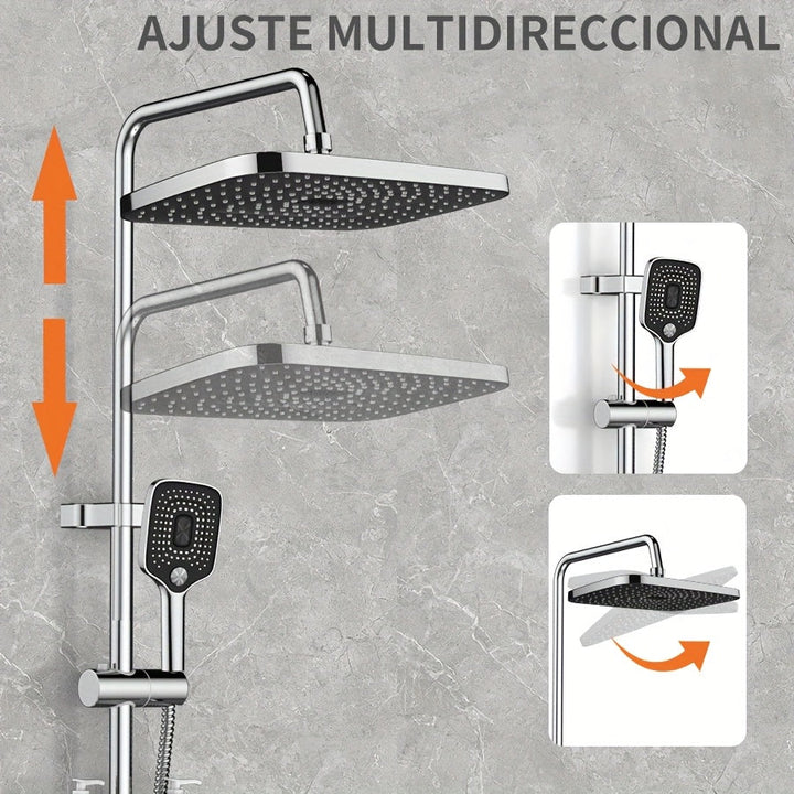 1 Juego de Ducha de Lujo Multifuncional, Cabeza de Ducha de Grifo de Cobre, Juego de Baño de Hogar, Equipado con Cabeza de Ducha de 11,81 Pulgadas de Ancho, Regalo de Halloween/Navidad, Accesorios de Baño de Hogar