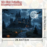 1pc Protector de Estufa para Halloween - Castillo Gótico en el Bosque, Murciélagos y Calabazas Iluminadas - Compatible con Cocinas de Gas/Inducción, Lavadoras y Secadoras - Resistente a Arañazos y Derrames - Decoración Fácil de Limpiar para Fiestas de Ha