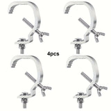 4piezas Ganchos de iluminación de escenario de aluminio y metal - Duraderos de 1.1 a 2 pulgadas de diámetro, no necesitan batería, fáciles de instalar para el montaje profesional de escenario, accesorios de iluminación de escenario | Acabado metálico ele