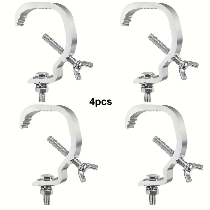 4piezas Ganchos de iluminación de escenario de aluminio y metal - Duraderos de 1.1 a 2 pulgadas de diámetro, no necesitan batería, fáciles de instalar para el montaje profesional de escenario, accesorios de iluminación de escenario | Acabado metálico ele