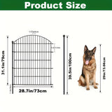 Valla Decorativa de Jardín Metálica de 108.97cm (Altura) con Arco y Cerradura para Puerta, Set de 6/10/11 Piezas sin Excavación, Barrera Animal Antirrobo, Malla de Alambre a Prueba de Óxido para Mascotas, Adecuada para Perros, Conejos y Patio,