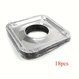 18pcs/54pcs Cubierta Desechable de Aluminio para Quemador de Estufa - Adecuada para Estufas de Gas y Eléctricas, Mantén la Estufa Limpia y Facilita la Limpieza de la Cocina