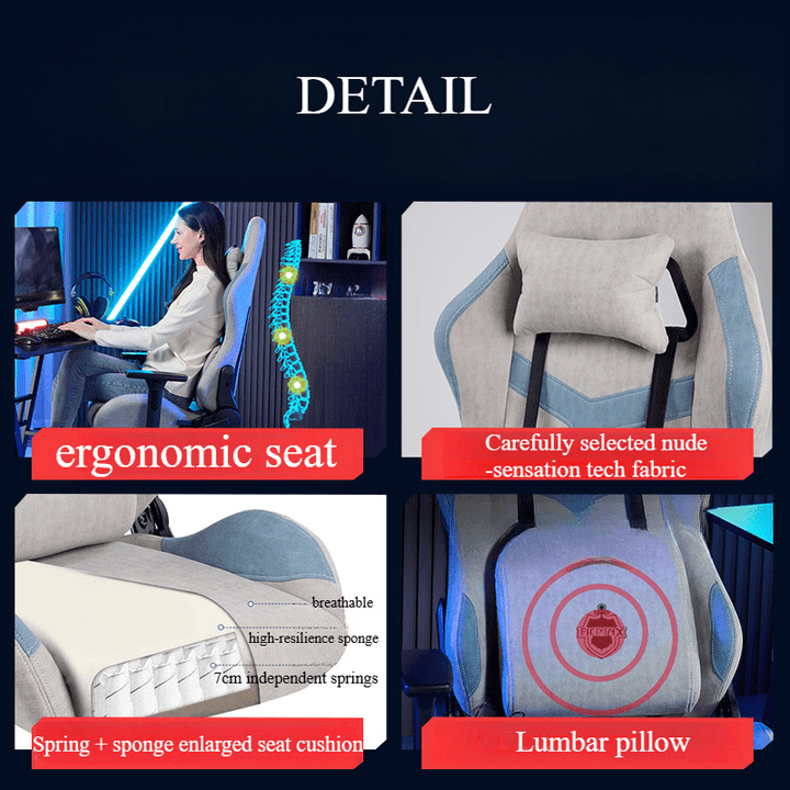 Butaca Ergonómica para Gaming con Elevación Dual de Gas, Silla de Oficina Ergonómica, Tela Tech, Reposabrazos Interconectados, Gris, ¡Capacidad de Carga Superior! Modelo Sin Pedal