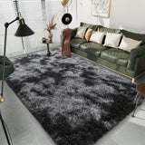 1 Pieza, Alfombra Moderna De Pelo Largo En Gris Oscuro, Suave Y Cómoda, Hecha De Poliéster, Fácil De Cuidar Y Limpiar En Seco, Ideal Para Dormitorio, Sala De Estar Y Estudio, Disponible En Varios Tamaños