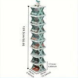 1 estante plegable para zapatos que ahorra espacio con diseño de doble fila para autocaravanas, baños y dormitorios - Plástico de PVC azul duradero, caja de almacenamiento compacta y portátil, organizador de almacenamiento de zapatos