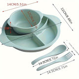 Juego de Cena para el Hogar de 4 Piezas, Estilo Europeo, Conjunto de Vajilla con Plato, Tazón, Cuchara y Tenedor