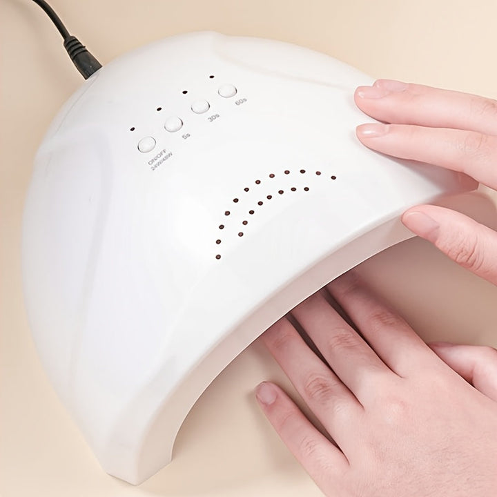 Lámpara de unión de esmalte de uñas de secado rápido, herramienta de luz de manicura LED con iluminación de sensor automático, alimentada por USB, 24W/48W con modos ajustables