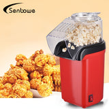 SENBOWE Mini Fabricante de Palomitas Eléctricas - Automático Completo, Acero Inoxidable, Rojo y Negro, No Requiere Batería, Conector de 120V EE. UU., Perfecto para Uso Doméstico, Máquina de Fabricación de Palomitas | Construcción de Acero Inoxidable | Di
