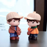 8 piezas de figuras de pareja en miniatura, muñecas coleccionables de PVC para decoración de interiores y exteriores, accesorios de bricolaje para varios tipos de habitaciones, no requiere electricidad.
