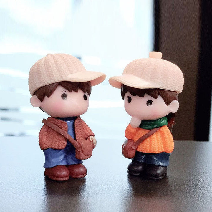 8 piezas de figuras de pareja en miniatura, muñecas coleccionables de PVC para decoración de interiores y exteriores, accesorios de bricolaje para varios tipos de habitaciones, no requiere electricidad.