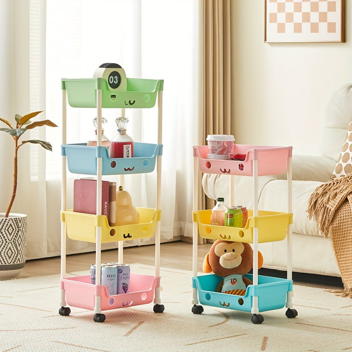 Carrito de Almacenamiento Rodante Multifuncional con Estantes, Adecuado para Cocina, Baño, Dormitorio y Residencia Universitaria - Estantería Móvil para Organización del Hogar y Ahorro de Espacio