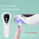 Mini lámpara de gel LED para arte de uñas - 30 segundos de secado rápido con pantalla digital, lámpara de secado de uñas portátil recargable por USB para uso en casa y salón, blanco, lámpara de secado de uñas, equipo de salón, herramienta de belleza mode