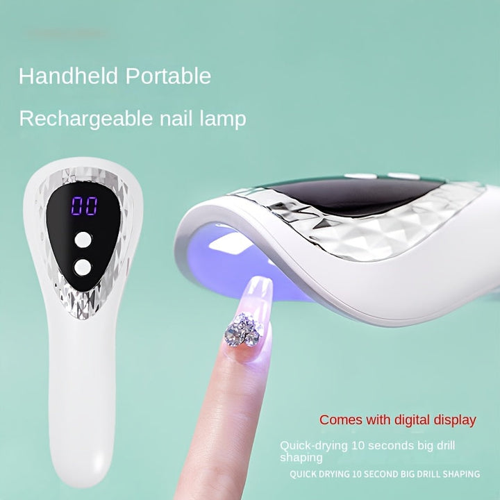 Mini lámpara de gel LED para arte de uñas - 30 segundos de secado rápido con pantalla digital, lámpara de secado de uñas portátil recargable por USB para uso en casa y salón, blanco, lámpara de secado de uñas, equipo de salón, herramienta de belleza mode