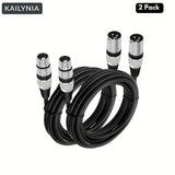 2 Piezas de Cable XLR Profesional KAILYNIA 3 Pines, Macho a Hembra, Cables Blindados para Estudio, Micrófono a Mezclador, Podcasting y Altavoces Activos - Varios Longitudes Disponibles