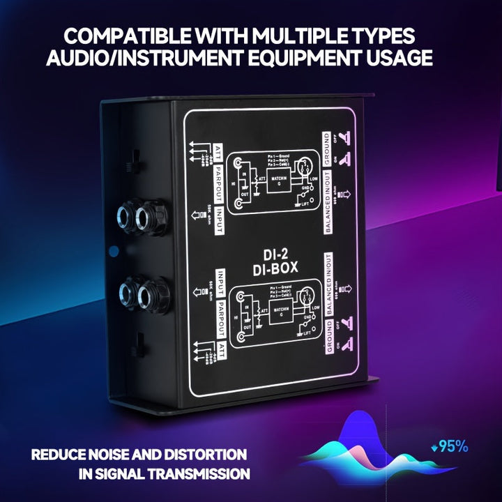 1pc AmaceX CL-2 Caja de DI de alto rendimiento pasiva, construcción de hierro, transformador de impedancia de 1/4", atenuador de entrada, compatible con PC, XLR/salida balanceada/no balanceada, alimentación eléctrica de la habitación, ≤36V
