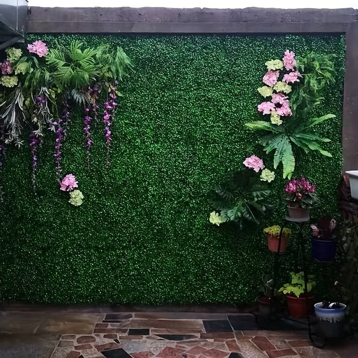 10 piezas de paneles de seto de boj artificial, 25cm x 25cm - Hojas verdes resistentes a la radiación UV para decoración del hogar, oficina, dormitorio y jardín - Ideal para bodas, fiestas y celebraciones estacionales, decoración de fiestas | Estética na