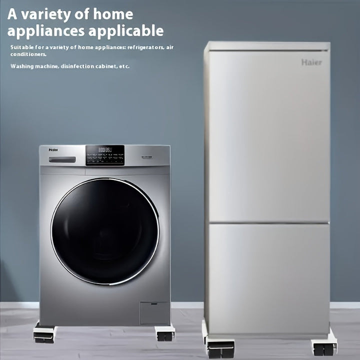 Un juego de dos piezas de soportes móviles para electrodomésticos de alta resistencia. Soporte móvil de electrodomésticos de alta resistencia gris de 24 ruedas, ajustable de longitud, adecuado para refrigeradores, lavadoras, secadoras, etc. La base se pu