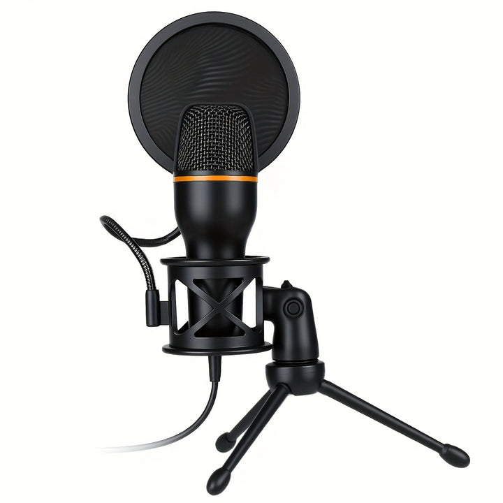 Microfono de Condensador USB ZEALSOUND con Soporte Trípode Ajustable, Iluminación RGB y Filtro Anti-Pop para Computadora - Plug & Play, Sin Controladores Necesarios para Transmisión, Juegos, Podcasts, Grabación de Voz - Compatible con PC, Portátil, Escri