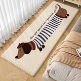 Alfombra de Peluche con Patrón de Perro Dachshund, Antideslizante y Lavable de Poliéster, Alfombra Rectangular de Alto Pelo y Esponjosa para Dormitorio, Uso Interior - Hecha a Máquina, Festiva para Navidad, Hanukkah, Graduación, Alfombras para Dormitorio