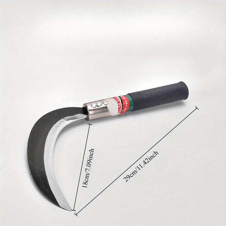 Guadaña de Luna Grande con Mango de Hierro para Uso Agrícola en Acero al Manganeso, Cortacésped de Guadaña de Luna Grande con Mango Largo