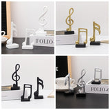 Juego de 3 piezas de figuras de resina con notas musicales - Diseños elegantes de clave de sol blanco y negro, ideales para decoración del hogar y la oficina, regalo perfecto para los amantes de la música, uso interior y exterior, no requiere energía.