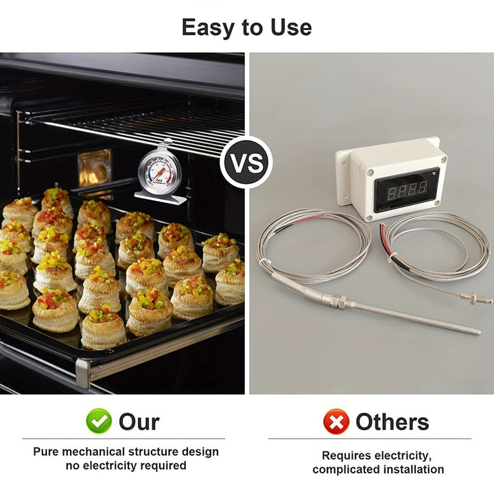 Termómetro De Horno De Acero Inoxidable Para Horno Eléctrico/de Gas, Termómetro Para Ahumador De Parrilla De Cocina De Lectura Instantánea Con Esfera De 2 Pulgadas (50-300 °C/100-600 °F)