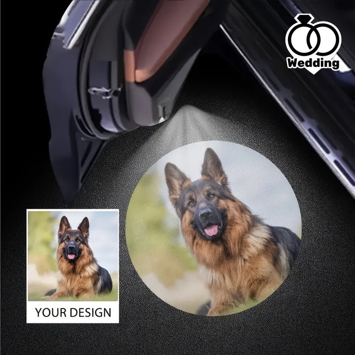 Personalización de Imagen Personalizada con Patrón de Fibra de Carbono en Luces LED de Bienvenida, Se Encienden al Abrir la Puerta, Adecuado para Varios Modelos de Autos y SUVs, Incluye Fotos de Bodas de Parejas, Aniversario, San Valentín, Navidad y Pasc