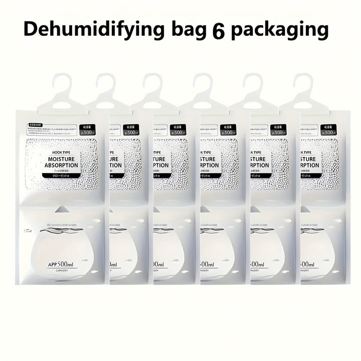 Juego de 3/6/12 bolsas deshumidificadoras colgantes, gran capacidad, desecante de sílice, absorbe humedad, ideal para armarios, dormitorios y gabinetes de baño, paquete reutilizable