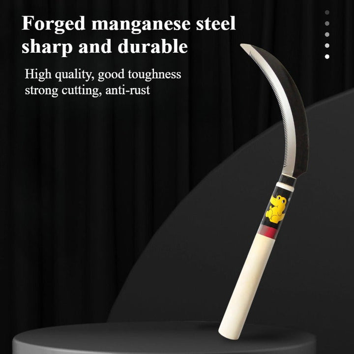 Cuchilla de hierro de manganeso duradera - Herramienta agrícola afilada para cortar césped y arroz de manera eficiente, esenciales para el jardinería al aire libre