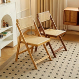 Silla plegable de ratán, resistente y cómoda, con respaldo, estructura de bambú, soporta hasta 150 kg, diseño ahorrador de espacio, liviana y portátil, ideal para sala, comedor o jardín, sin necesidad de ensamblaje - 1 unidad