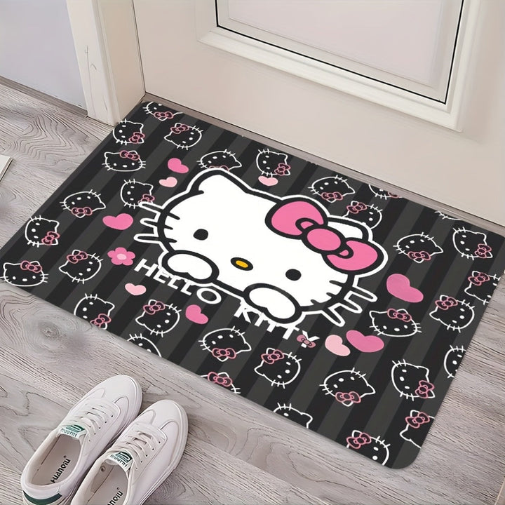 Alfombra suave y gruesa de Hello Kitty, antideslizante, para baño, sala, dormitorio o lavandería, lavable a máquina, de felpa y esponja para el hogar