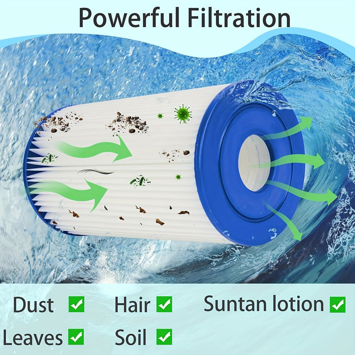 2pcs Filtro de Piscina Tipo B de Repuesto para Bomba Intex 2500 GPH - Ajuste Perfecto para Piscinas Sobre Terreno, Material PC Duradero