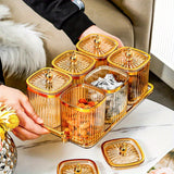 Juego de Tarros Sellados 3/4/6 con Bandeja, Tarro de Almacenamiento Plástico para Cocina y Comedor, Adecuado para Guardar Snacks, Frutos Secos, Galletas, Dulces, Granos Variados, Condimentos