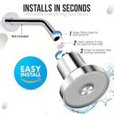 Cabezal de ducha circular con filtro superior, 1 unidad - Cabezal de ducha de lluvia de plástico duradero y alta presión, instalación fácil sin herramientas, accesorio para baño ideal para una experiencia relajante en familia, accesorios para ducha