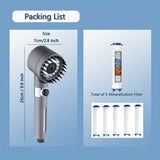 Juego de 4 Cabezales de Ducha de Alta Presión con 5 Cartuchos Filtrantes, Cabezal de Ducha con Filtro Extraíble y Ahorro de Agua, Cabezal de Ducha Portátil con Presión Alta