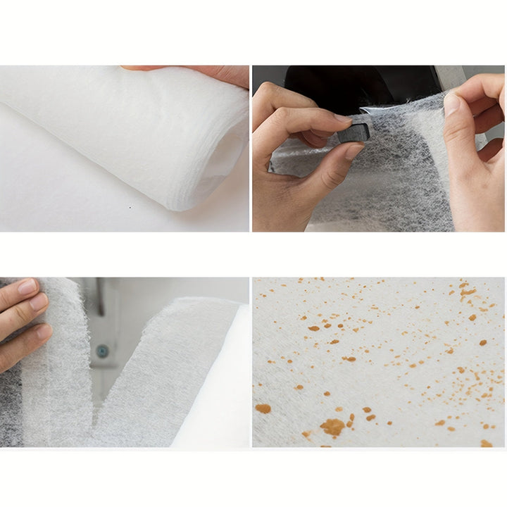 1 Rollo (10m/33ft) - Papel Filtrante de Grasa y Humo Resistente para Extractores de Cocina, Horno, Calderas, Maquinaria Industrial - Antigrasa, Fácil Limpieza, Impermeable - Compatible con Uso Residencial/Comercial, Mejora del Rendimiento del Motor, Dise