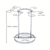 1pc Soporte Creativo para Copas de Vino, Diseño Lujoso, Sostiene 6 Vasos, Estante Colgante con Alambre de Hierro, Sin Necesidad de Taladrar, Exhibidor Premium para Decantador y Aireador de Vino