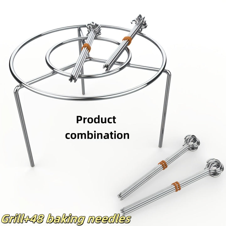 Juego de 1 Pieza, Rejilla para Freidora de Aire de Acero Inoxidable, Rejilla de Cocina Puede Asar Múltiples Brochetas al mismo Tiempo, Parrilla para Carne en Barbacoa Adecuada para Horno Microondas y Freidora de Aire, Suministros de Cocina, Accesorios de