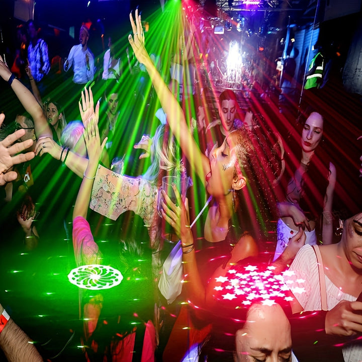 [Luces DJ con voz] Luces DJ con control de voz, iluminación para escenarios pequeños, láser cilíndrico pequeño, ideal para fiestas de cumpleaños, regalos, bandas y estudios de baile