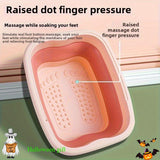 Baño de pies plegable portátil mejorado con bultos de masaje y mango ergonómico - Material PP ligero y duradero, no necesita electricidad para uso en casa, sala de estar, dormitorio, baño - Diseño que ahorra espacio, baño de pies, relajación en la sala d