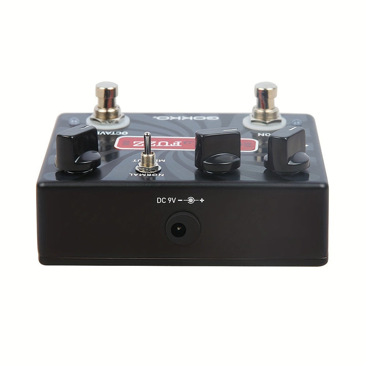 GOKKO Pedal de Bajo - Efecto Fuzz Octava Alta con Doble Interruptor (Encendido/Apagado), Control de Voltaje, True Bypass, Alimentación USB, Construcción en Aluminio Resistente para Bañistas y Guitarristas Eléctricos - GK-31, Grabación de Estudio, Calidad