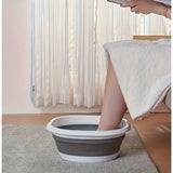 Balde Plegable para Baño de Pies - Diseño Ergonómico Portátil con Tapa, Plástico Duradero para Viajes y Hogar, Sin Necesidad de Electricidad, Material Fácil de Limpiar, Estilo Moderno para Cuidado Cómodo de los Pies, Accesorio Elegante para el Baño, Incl